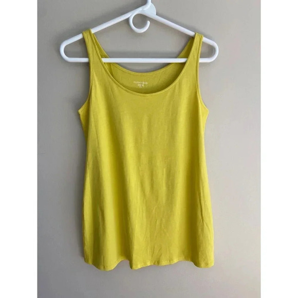 Eileen Fisher 100% Organic Cotton Yellow Tank Size XXS But oversized - Picture 2 of 9